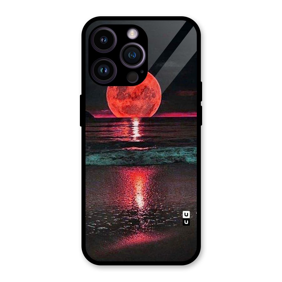 Red Sun Ocean Glass Back Case for iPhone 14 Pro Max