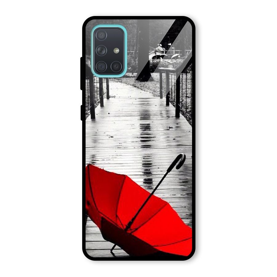 Red Umbrella Glass Back Case for Galaxy A71
