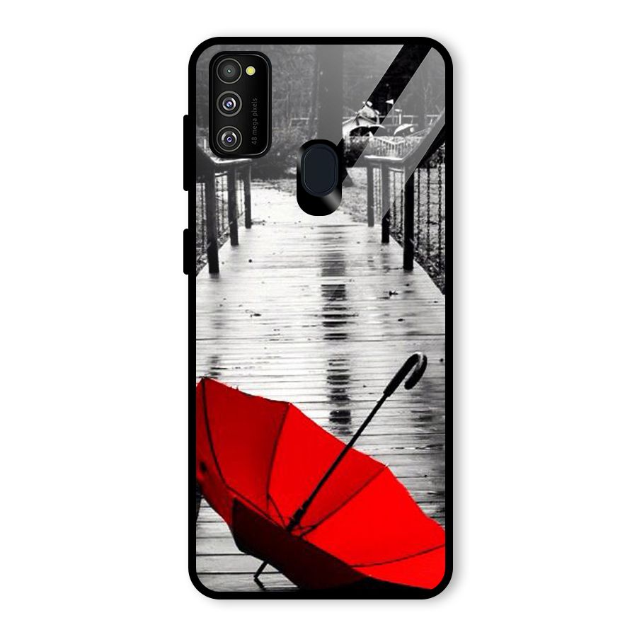 Red Umbrella Glass Back Case for Galaxy M30s