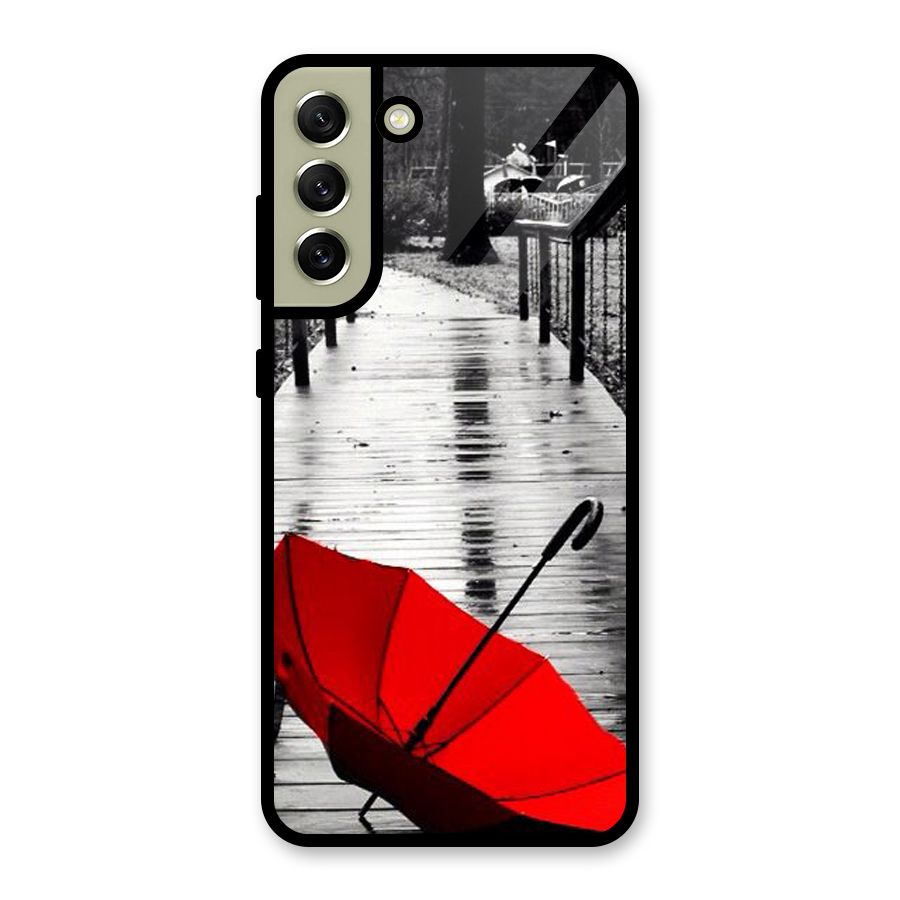 Red Umbrella Glass Back Case for Galaxy S21 FE 5G