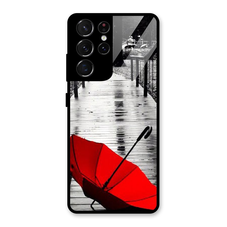 Red Umbrella Glass Back Case for Galaxy S21 Ultra 5G
