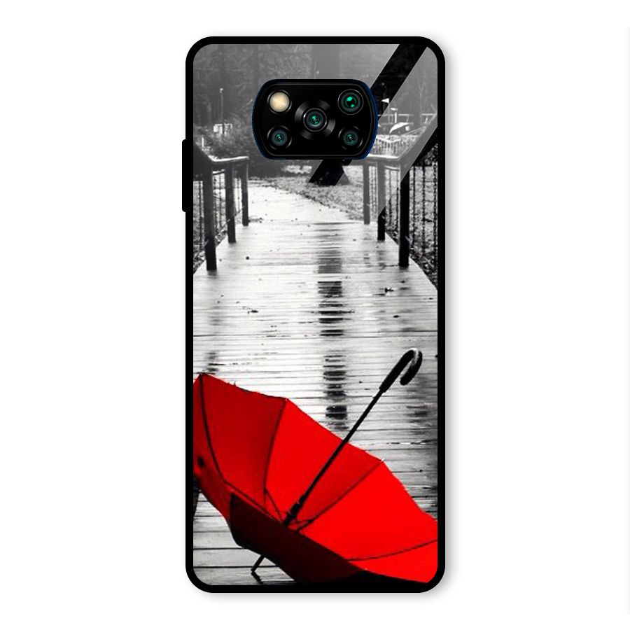 Red Umbrella Glass Back Case for Poco X3 Pro