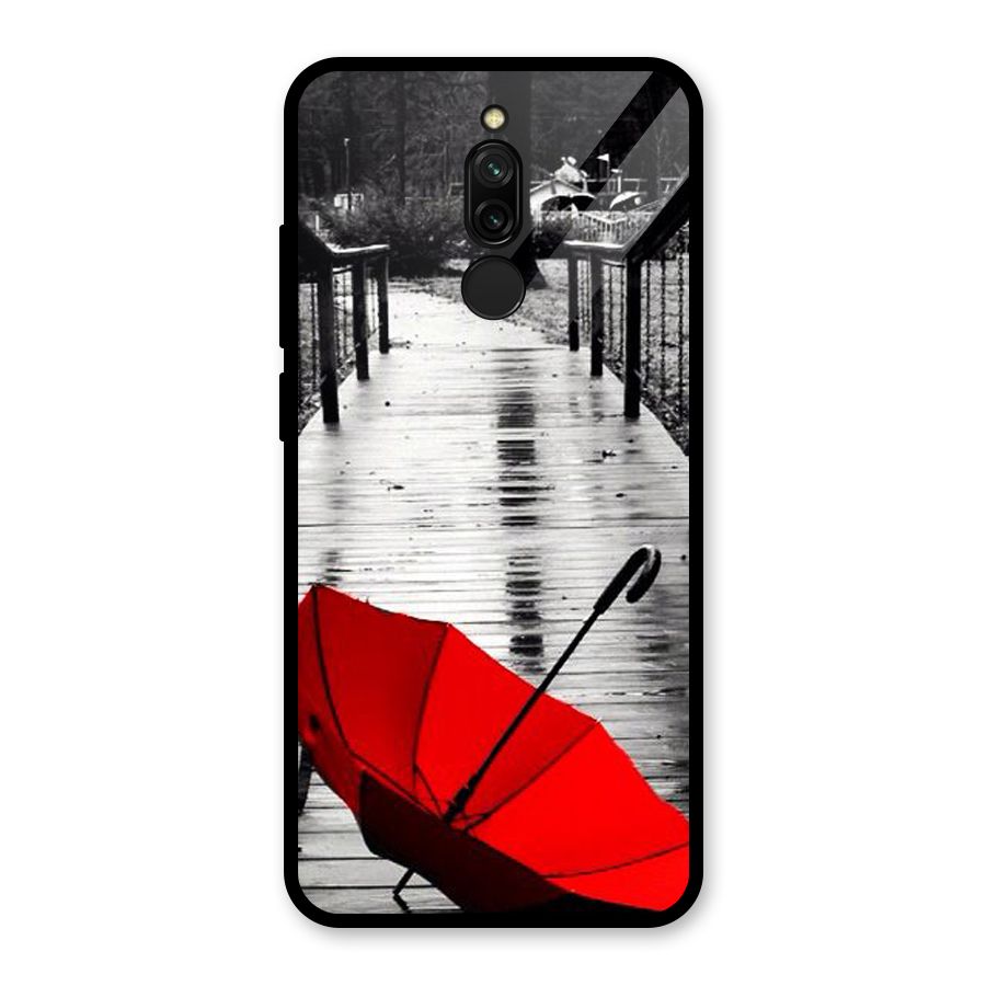 Red Umbrella Glass Back Case for Redmi 8