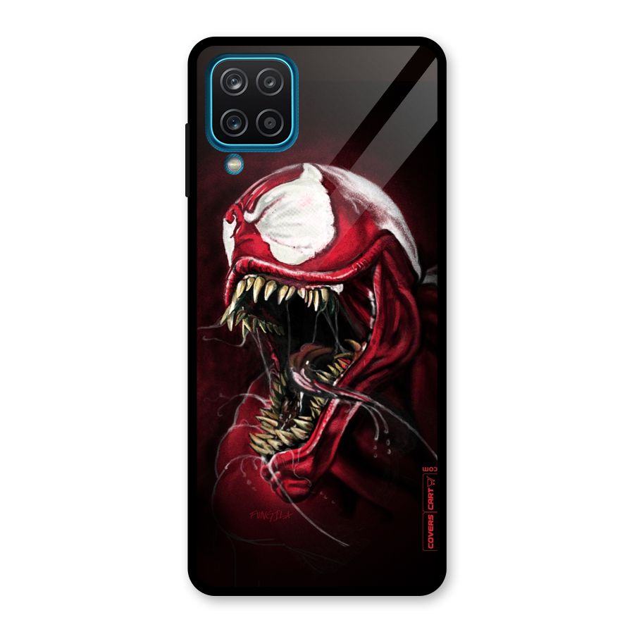 Red Venom Artwork Glass Back Case for Galaxy A12