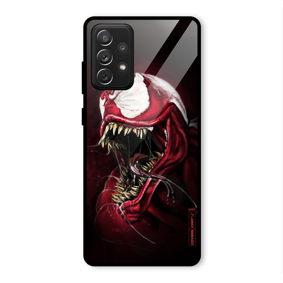 Red Venom Artwork Glass Back Case for Galaxy A72