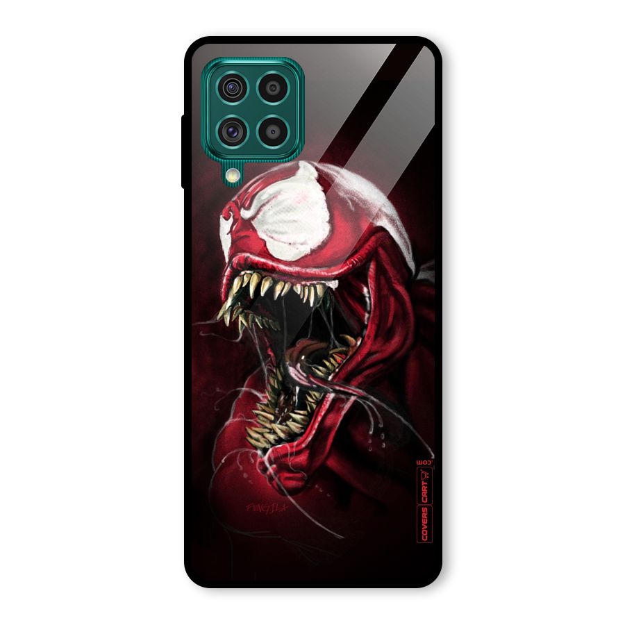 Red Venom Artwork Glass Back Case for Galaxy F62