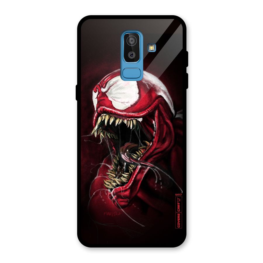 Red Venom Artwork Glass Back Case for Galaxy J8