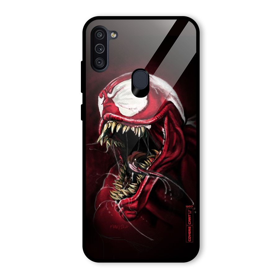 Red Venom Artwork Glass Back Case for Galaxy M11