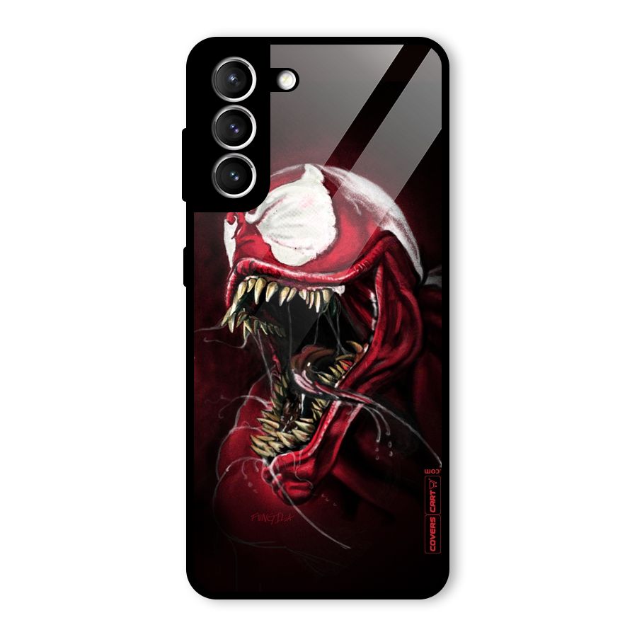 Red Venom Artwork Glass Back Case for Galaxy S21 5G