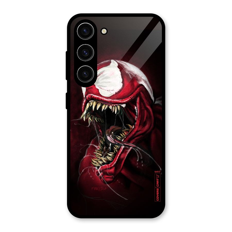 Red Venom Artwork Glass Back Case for Galaxy S23