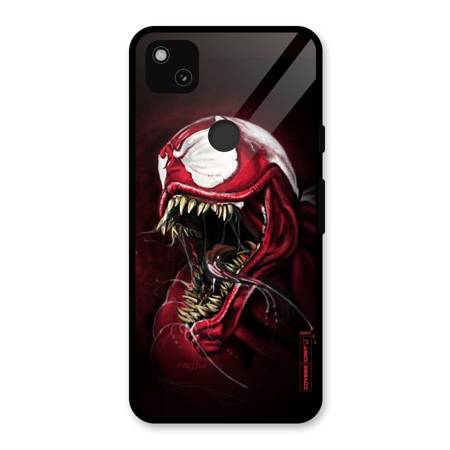 Red Venom Artwork Glass Back Case for Google Pixel 4a