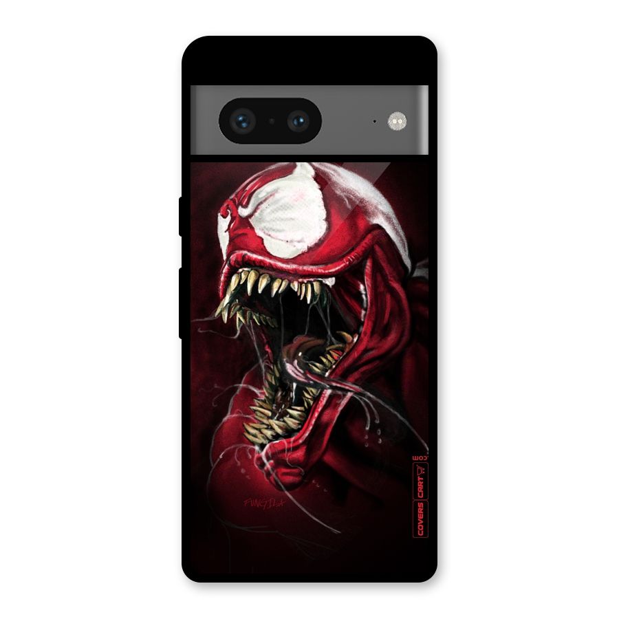 Red Venom Artwork Glass Back Case for Google Pixel 7