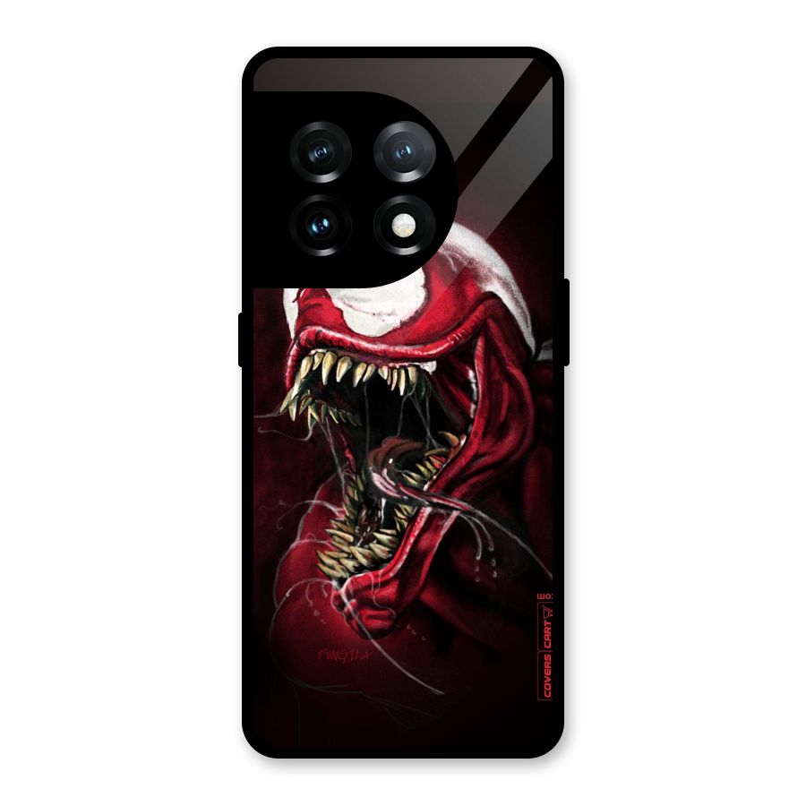 Red Venom Artwork Glass Back Case for OnePlus 11