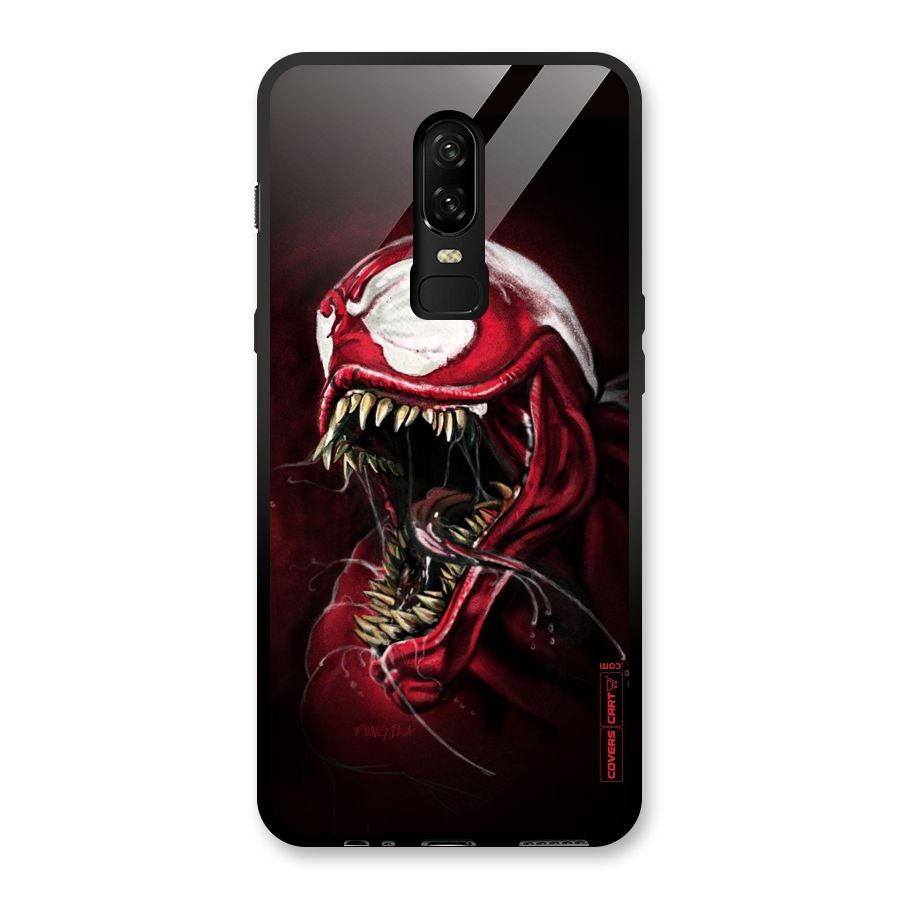 Red Venom Artwork Glass Back Case for OnePlus 6