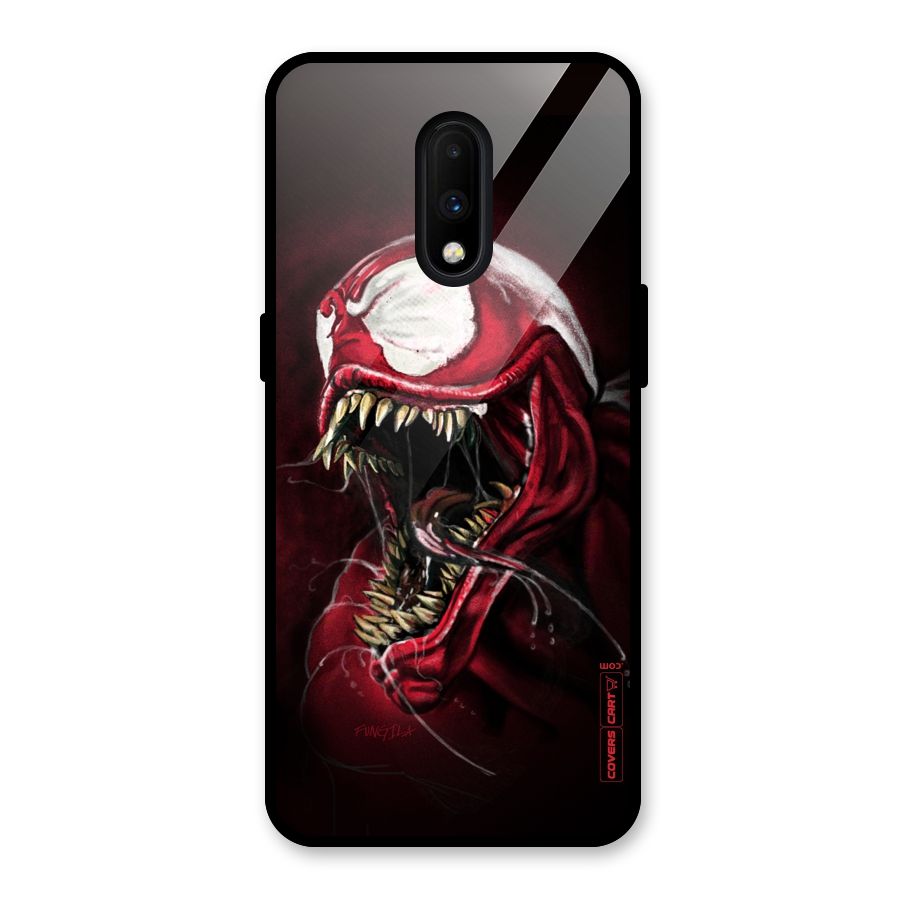 Red Venom Artwork Glass Back Case for OnePlus 7