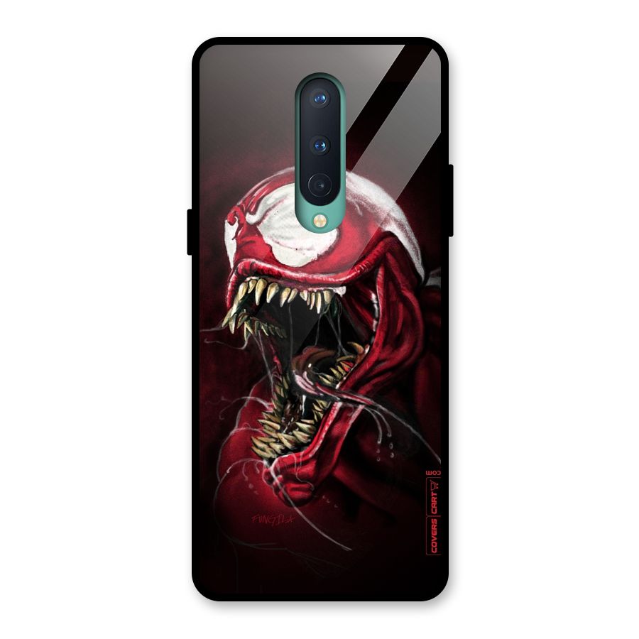 Red Venom Artwork Glass Back Case for OnePlus 8