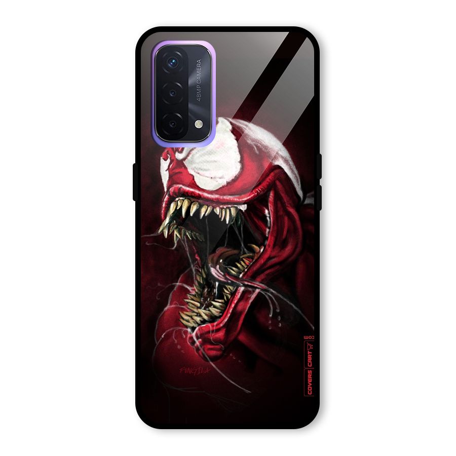 Red Venom Artwork Glass Back Case for Oppo A74 5G