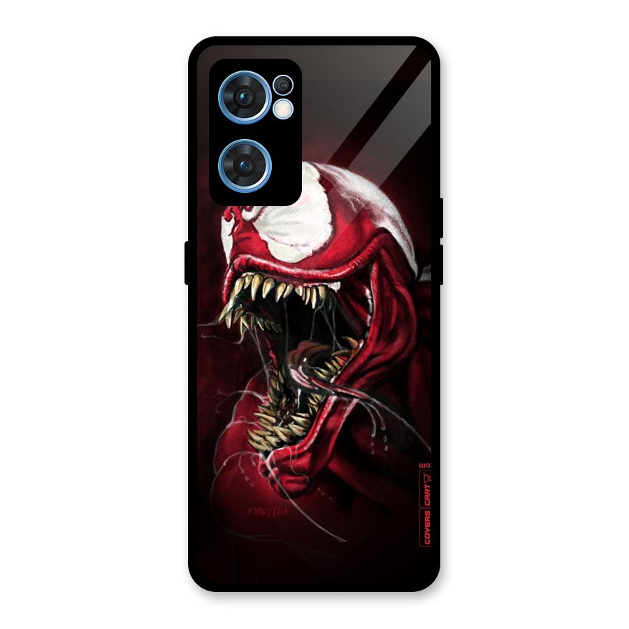 Red Venom Artwork Glass Back Case for Oppo Reno7 5G