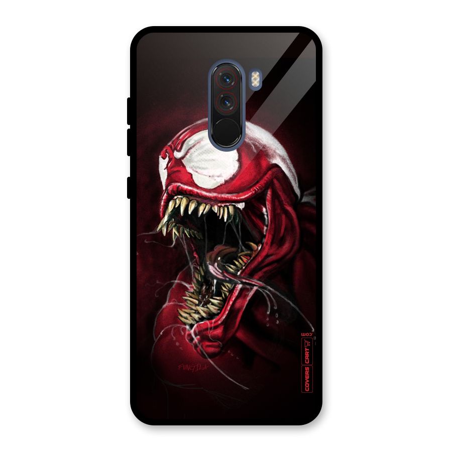 Red Venom Artwork Glass Back Case for Poco F1