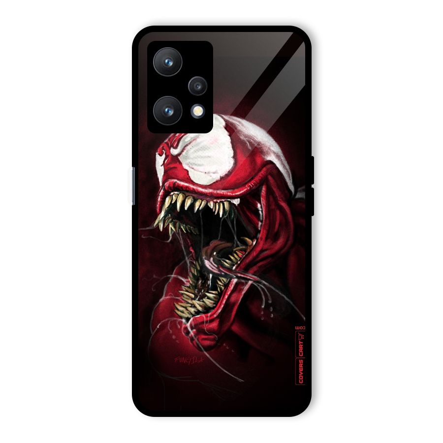 Red Venom Artwork Glass Back Case for Realme 9 Pro 5G
