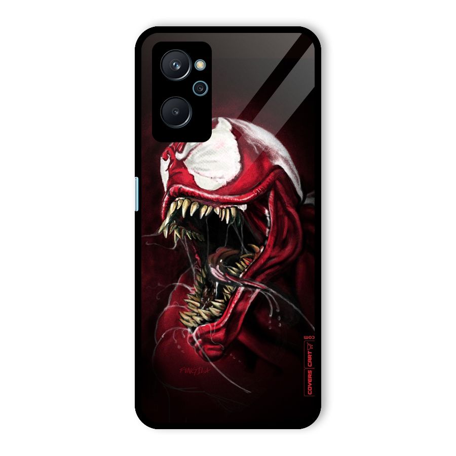 Red Venom Artwork Glass Back Case for Realme 9i