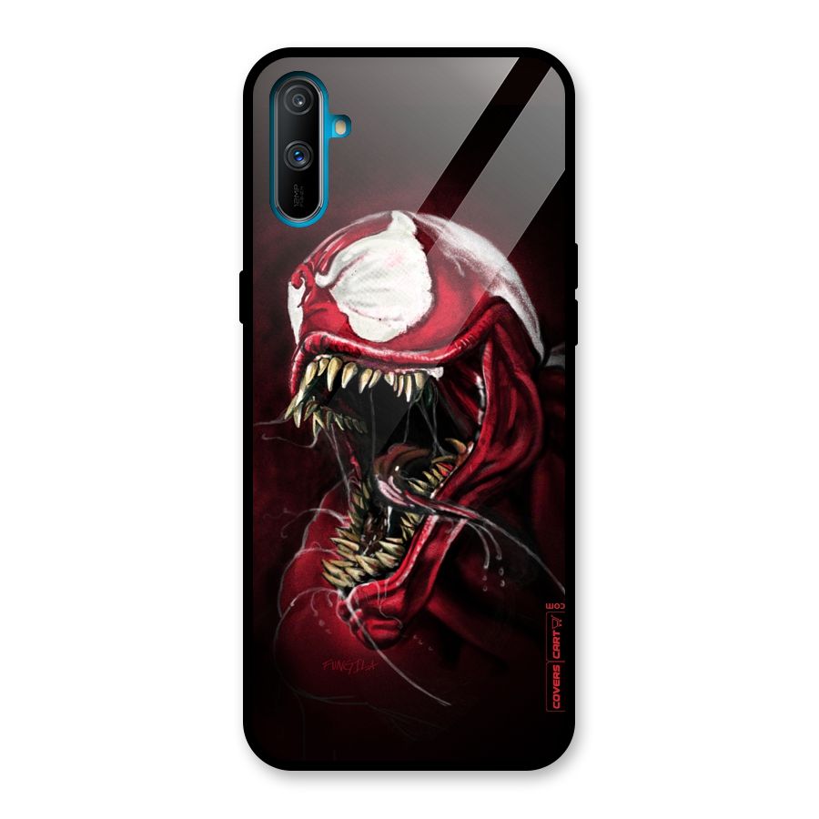 Red Venom Artwork Glass Back Case for Realme C3