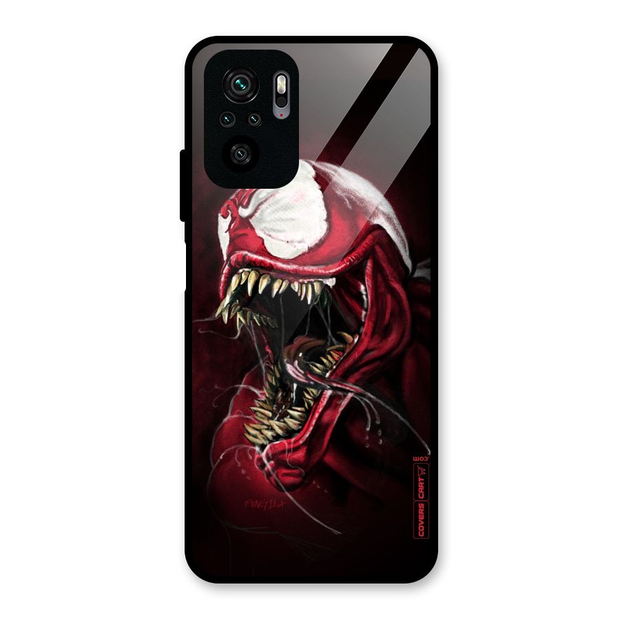 Red Venom Artwork Glass Back Case for Redmi Note 10S