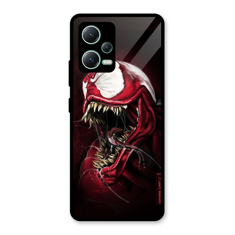 Red Venom Artwork Glass Back Case for Redmi Note 12 5G