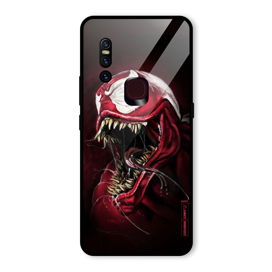 Red Venom Artwork Glass Back Case for Vivo V15