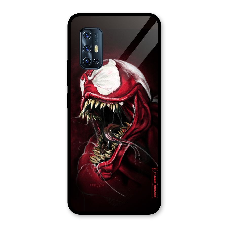 Red Venom Artwork Glass Back Case for Vivo V17
