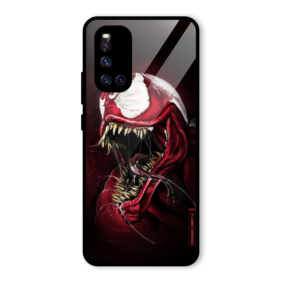 Red Venom Artwork Glass Back Case for Vivo V19