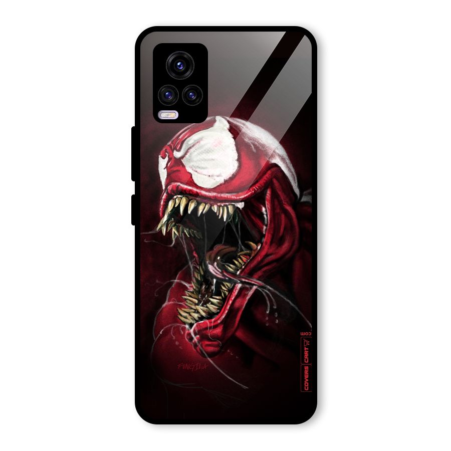 Red Venom Artwork Glass Back Case for Vivo V20