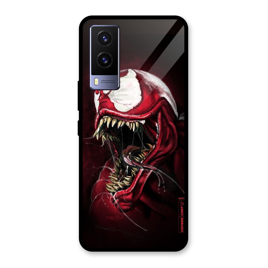 Red Venom Artwork Glass Back Case for Vivo V21e 5G