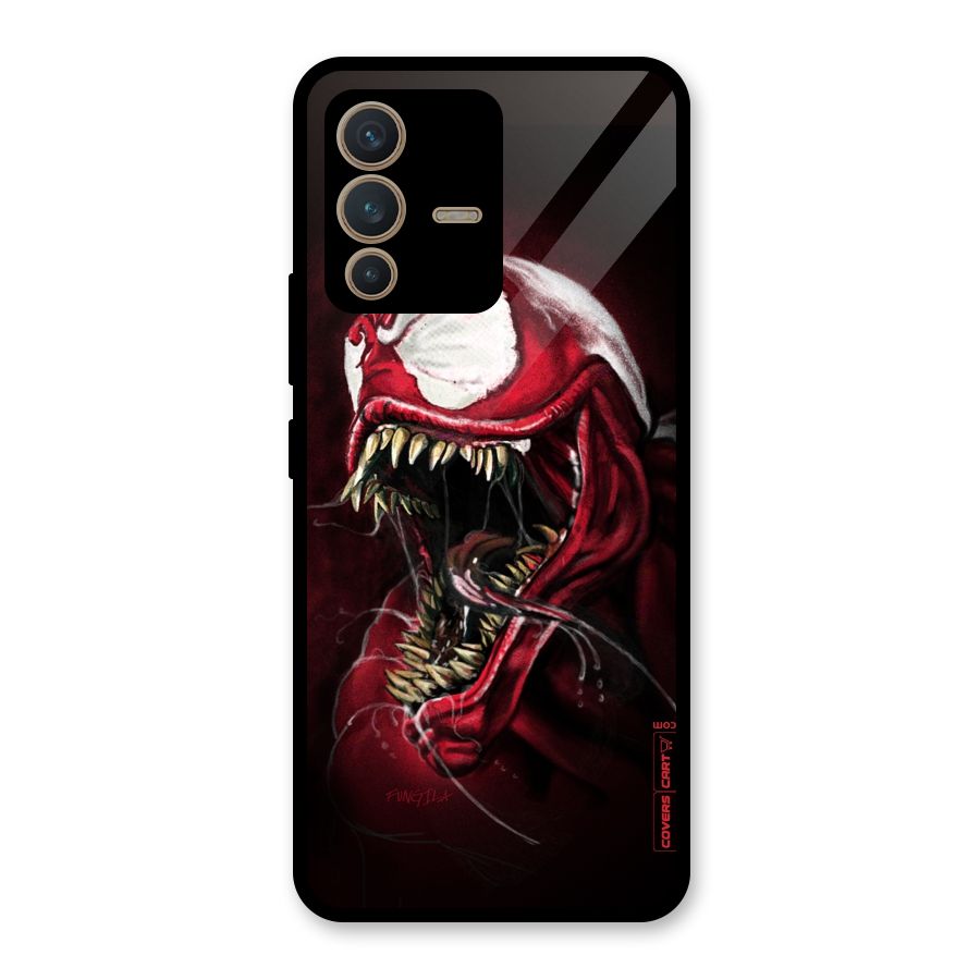 Red Venom Artwork Glass Back Case for Vivo V23 5G