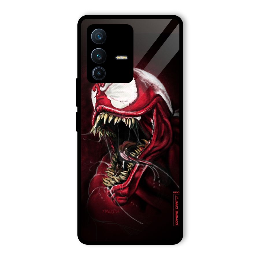 Red Venom Artwork Glass Back Case for Vivo V23 Pro