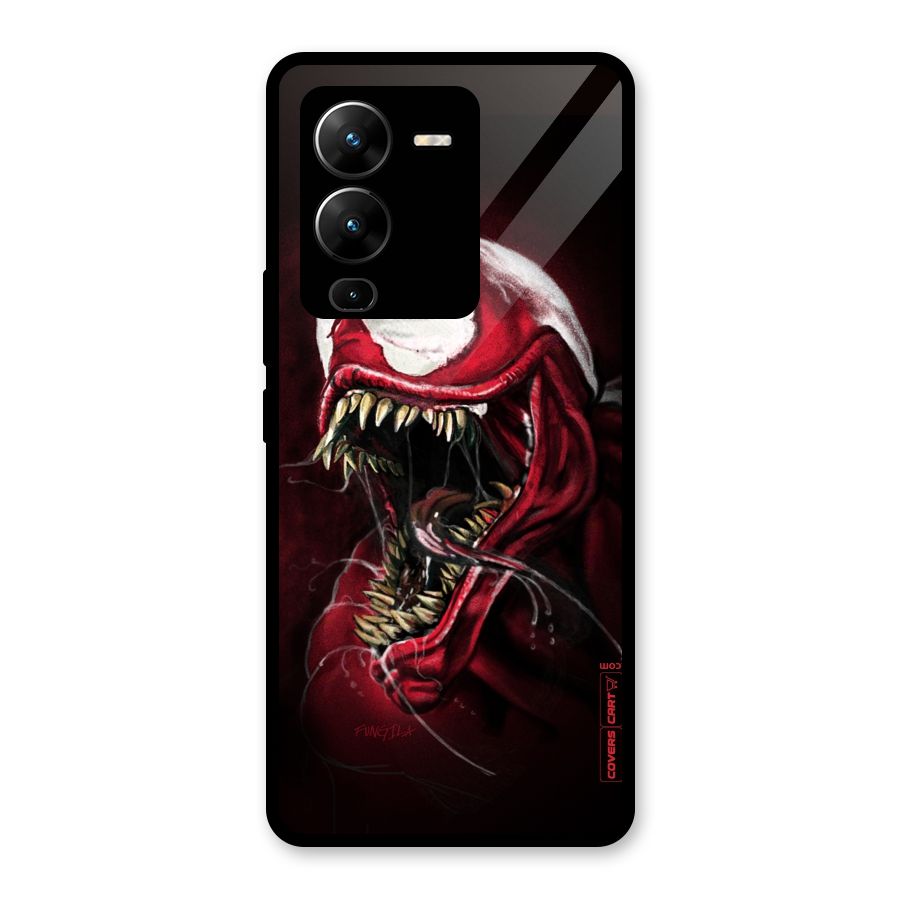 Red Venom Artwork Glass Back Case for Vivo V25 Pro