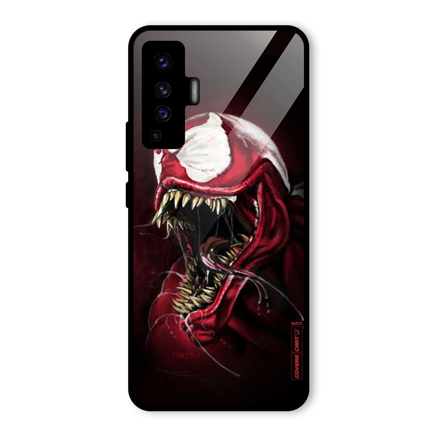Red Venom Artwork Glass Back Case for Vivo X50