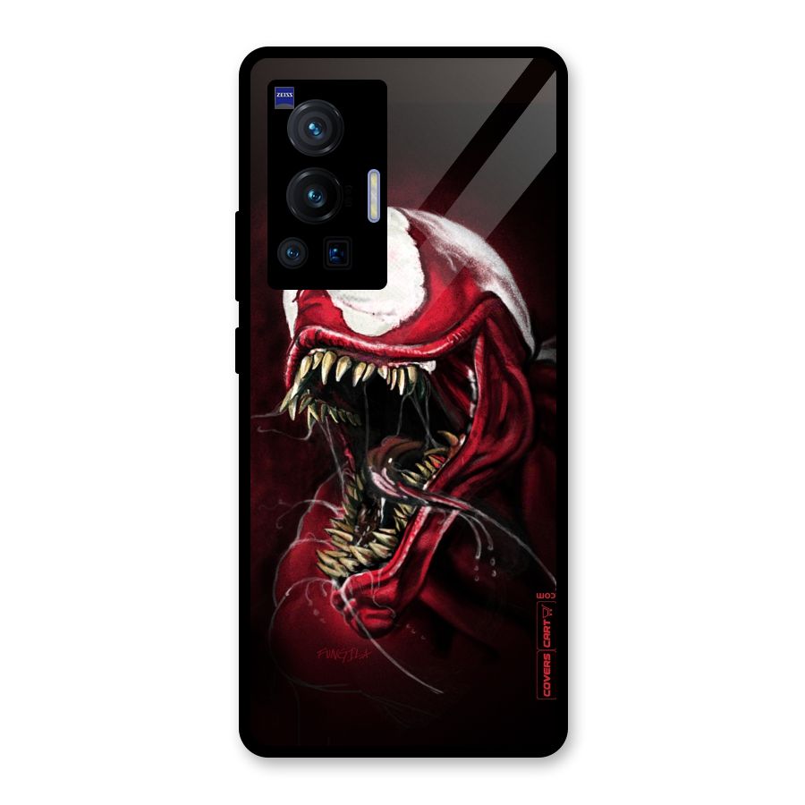 Red Venom Artwork Glass Back Case for Vivo X70 Pro