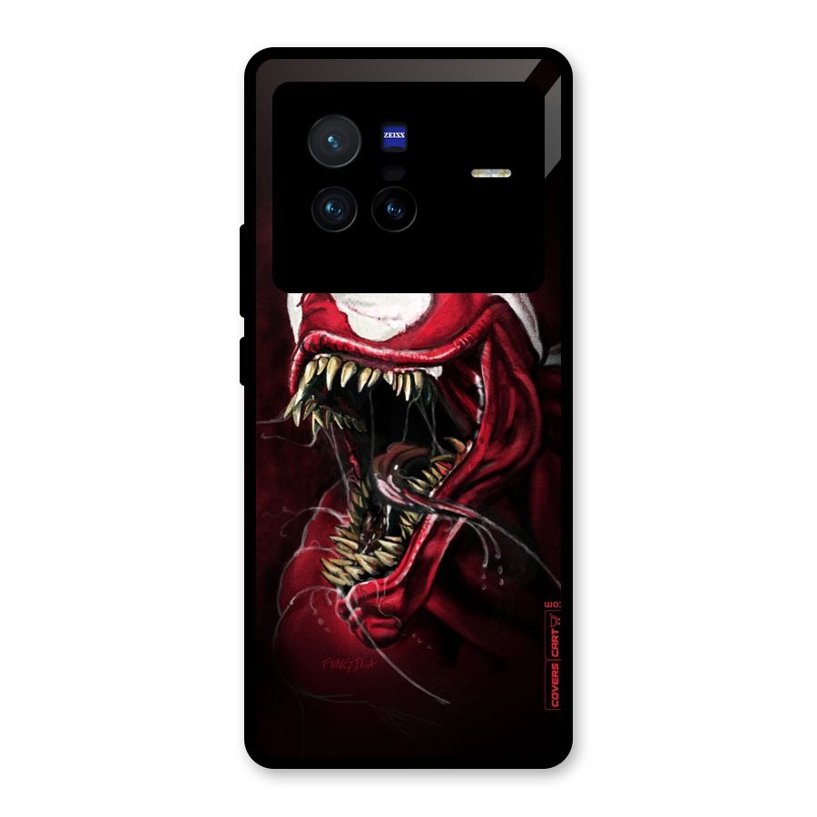 Red Venom Artwork Glass Back Case for Vivo X80