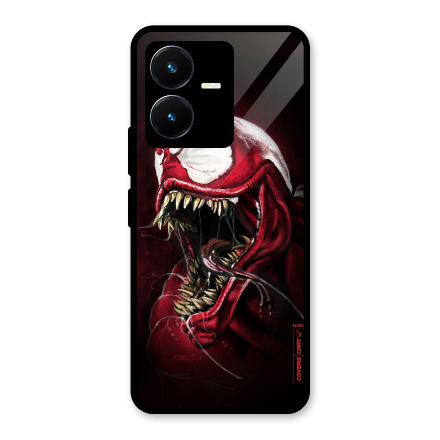 Red Venom Artwork Glass Back Case for Vivo Y22