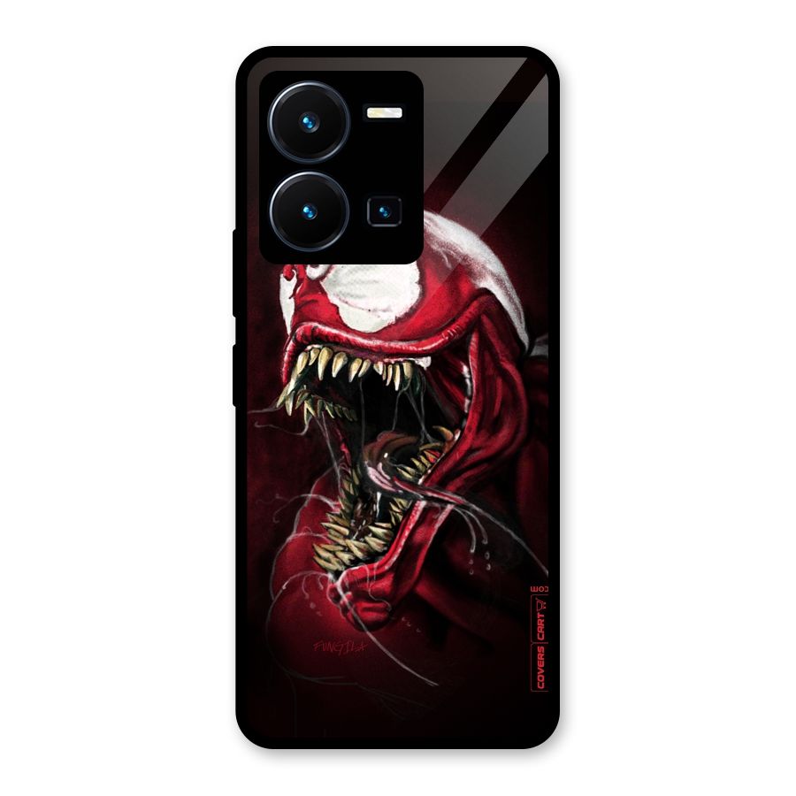 Red Venom Artwork Glass Back Case for Vivo Y35