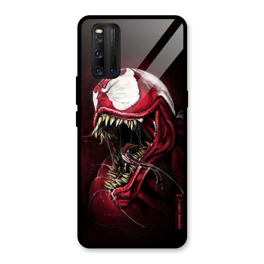 Red Venom Artwork Glass Back Case for Vivo iQOO 3
