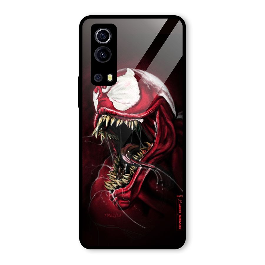 Red Venom Artwork Glass Back Case for Vivo iQOO Z3