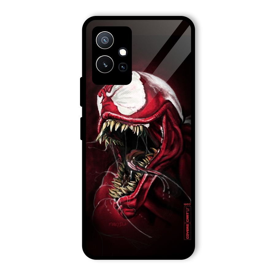 Red Venom Artwork Glass Back Case for Vivo iQOO Z6