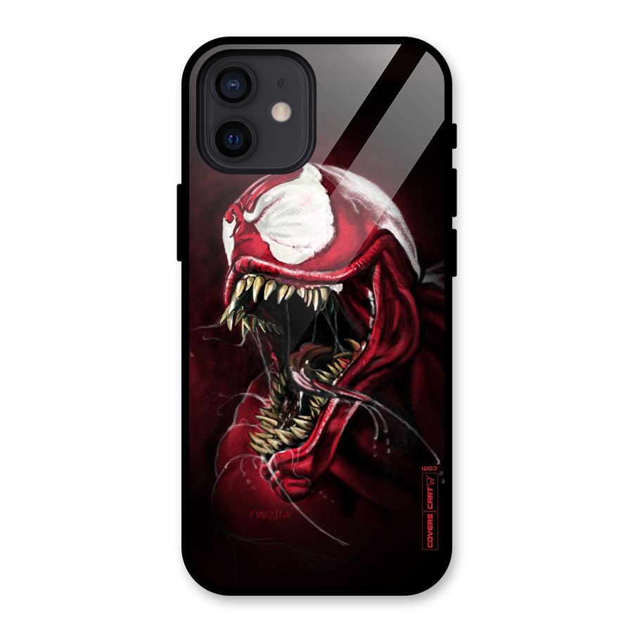 Red Venom Artwork Glass Back Case for iPhone 12