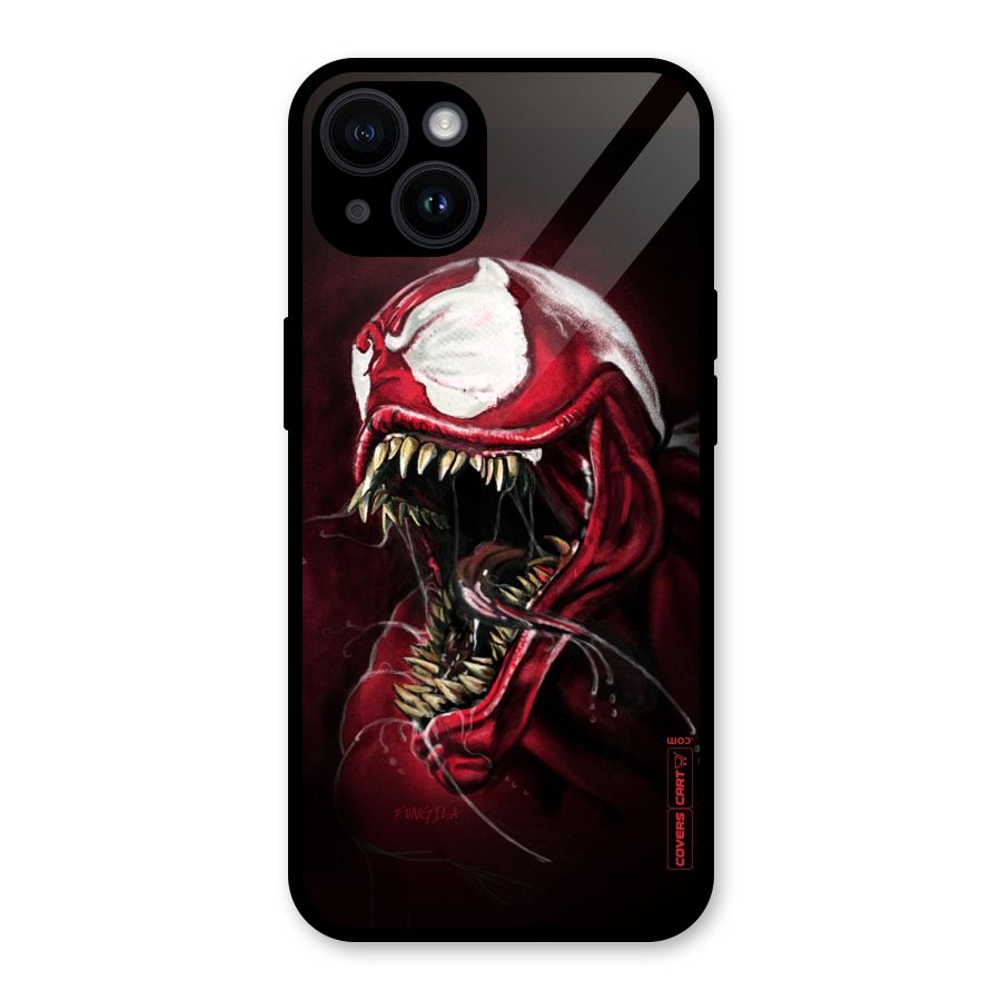 Red Venom Artwork Glass Back Case for iPhone 14