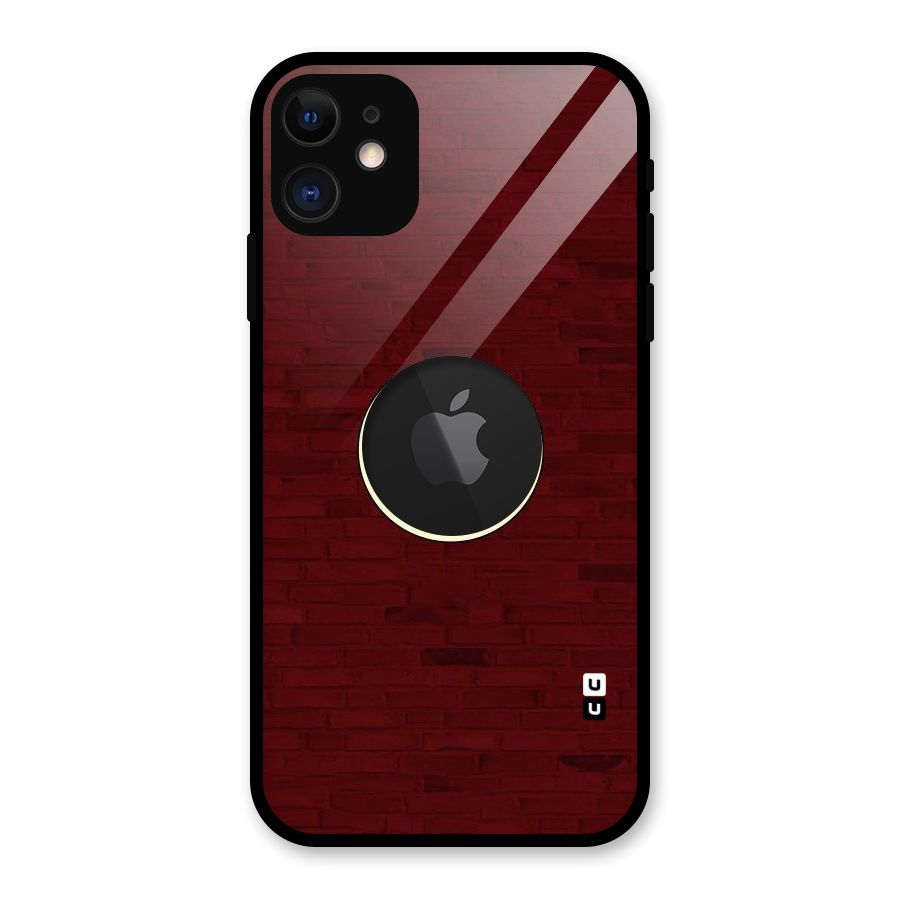Red Wall Express Glass Back Case for iPhone 11 Logo Cut