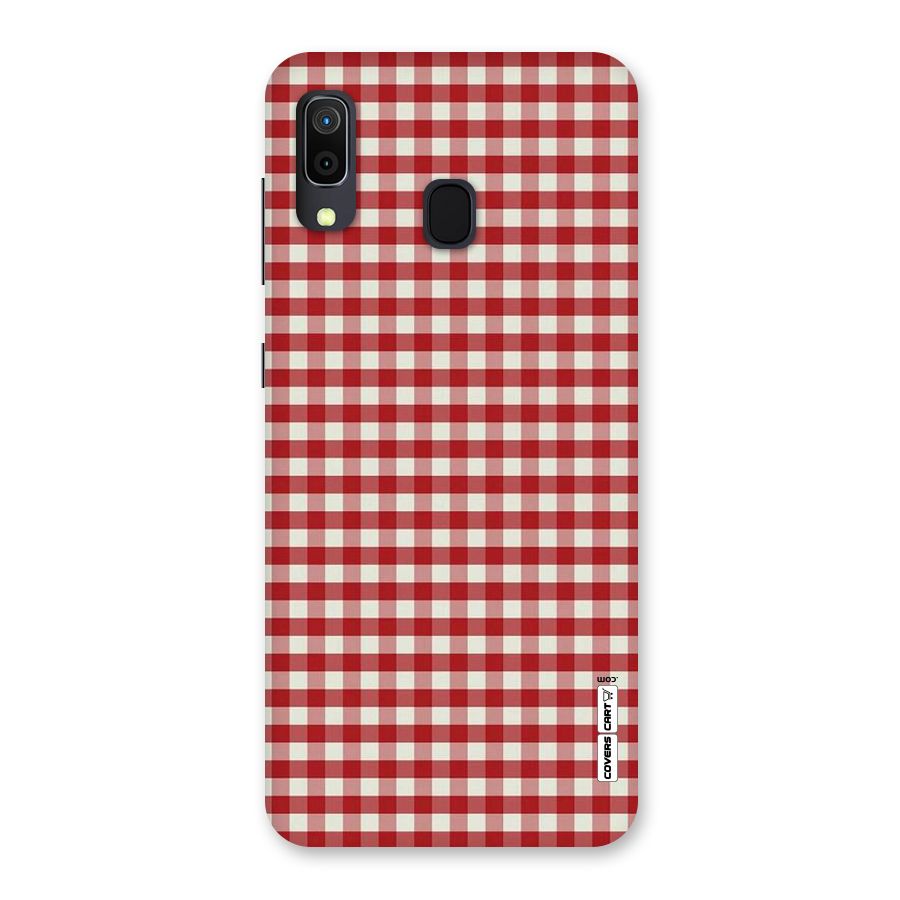 Red White Check Back Case for Galaxy A20