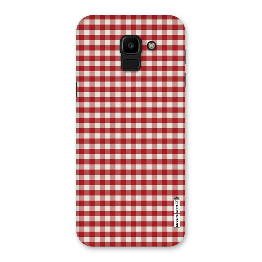 Red White Check Back Case for Galaxy J6