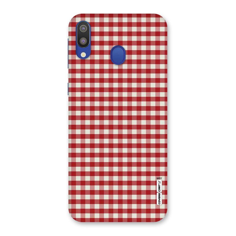 Red White Check Back Case for Galaxy M20